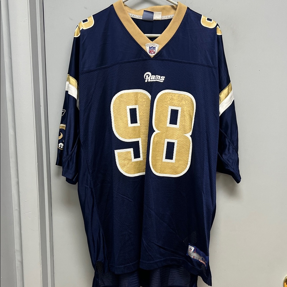 🏈 Vintage St. Louis Rams #98 Wistrom NFL Reebok Jersey – Men’s 2XL Made in Korea